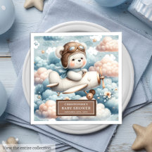 Piloto de Urso de Teddy Napkins Chá de fraldas Dec