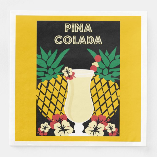 Guardanapo De Papel De Jantar Piña Colada Cocktail Drink (Frente)