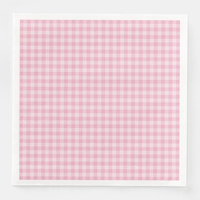 Guardanapo De Papel De Jantar Pink Checkerboard Pattern (Frente)