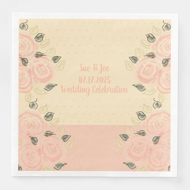 Guardanapo De Papel De Jantar Pinks com Bolinhas (Frente)