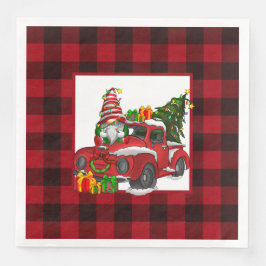 Guardanapo De Papel De Jantar Plaid de Natal Búfalo Vermelho