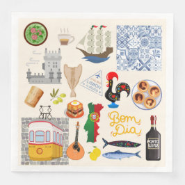 Guardanapo De Papel De Jantar Portugal - Símbolos Viagem Amantes