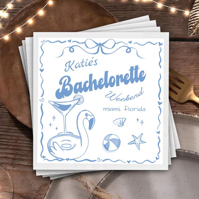 Guardanapo De Papel De Jantar Praia Última Festa de Bachelorette Napkins (Criador carregado)