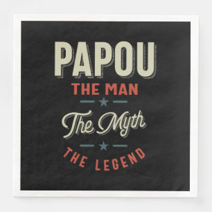 Guardanapo De Papel De Jantar Presente de Camisa Mens Papou: O Homem O Mito A Le