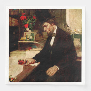 Guardanapo De Papel De Jantar Presidente Abraham Lincoln com cor-de-rosa e o