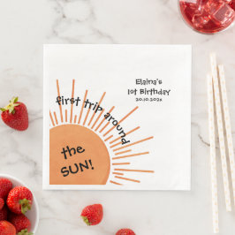 Guardanapo De Papel De Jantar Primeira viagem em torno do primeiro aniversario d