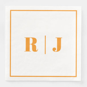 Guardanapo De Papel De Jantar Pumpkin Orange Monograma Queda Autumn Wedding 2025