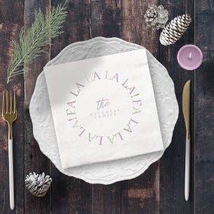 Guardanapo De Papel De Jantar Purple Green Christmas Fa La ID1009