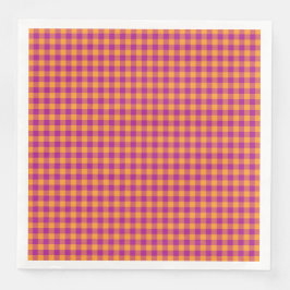 Guardanapo De Papel De Jantar Purple Orange Checkerboard Pattern