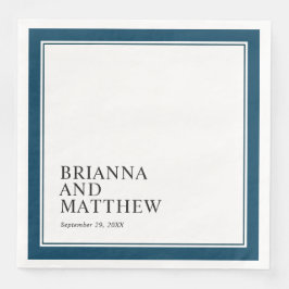 Guardanapo De Papel De Jantar Quadro duplo clássico simples em azul Marinho