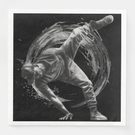 Guardanapo De Papel De Jantar Quebrar Estilo Urbano Movimento Monocromático