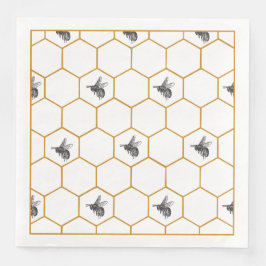 Guardanapo De Papel De Jantar Queen Bee & Honeycomb Napkins