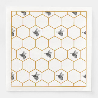 Guardanapo De Papel De Jantar Queen Bee & Honeycomb Napkins