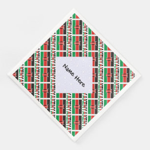 Guardanapo De Papel De Jantar Quênia Bandeira do Quênia Nome Personalizado em Mo