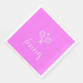 Guardanapo De Papel De Jantar Rackets de tênis e Ball Deep Pink