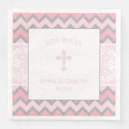 Guardanapo De Papel De Jantar Rapariga Rosa Russa Batismo de Cinza Christening N