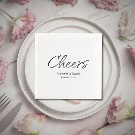 Guardanapo De Papel De Jantar Recepção de casamento casual moderna de script sim