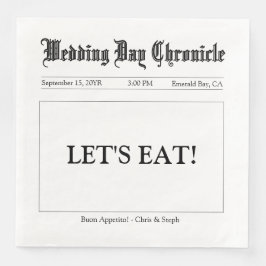 Guardanapo De Papel De Jantar Recepção de casamento Minimalista de Script Clássi