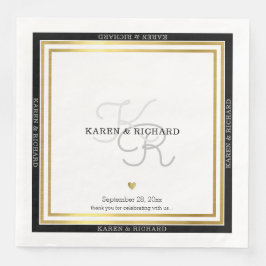 Guardanapo De Papel De Jantar Receptáculo monograma bem detalhado / branco