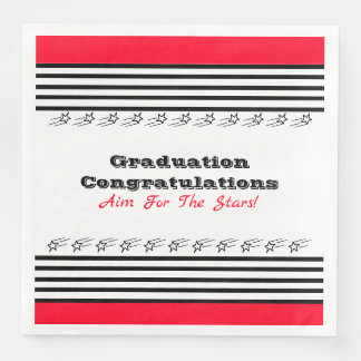 Guardanapo De Papel De Jantar Red Black and White Modern
