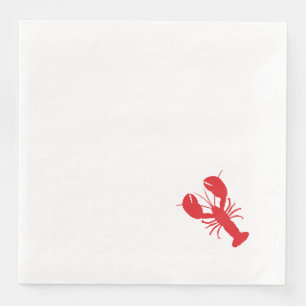 Guardanapo De Papel De Jantar Red Lobster White Preppy Coaster Simples Diversão