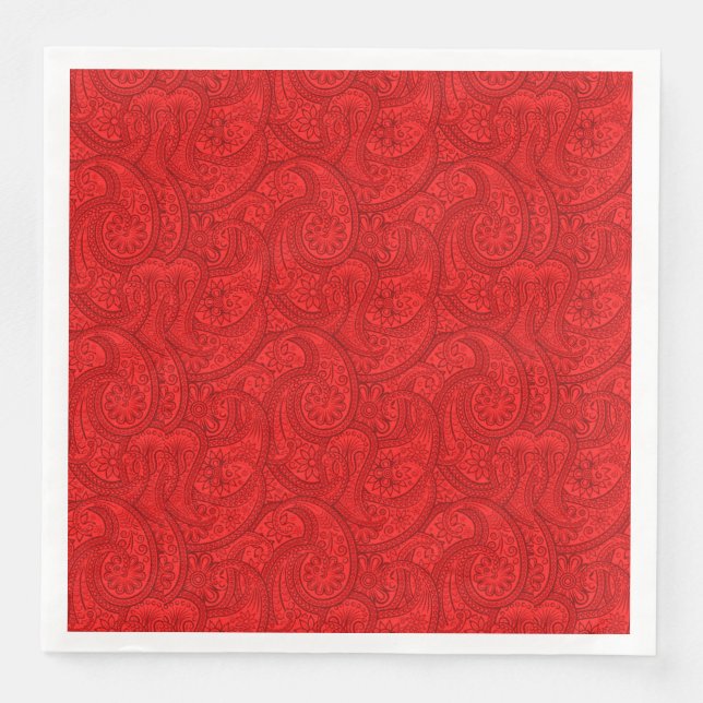 Guardanapo De Papel De Jantar Red Paisley (Frente)