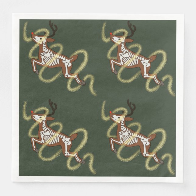 Guardanapo De Papel De Jantar Reindeer Skeleton (Frente)