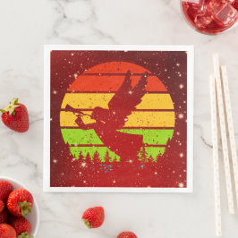 Guardanapo De Papel De Jantar Retro Vintage Sunset Angel com Horn