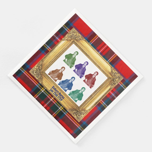 Guardanapo De Papel De Jantar Robert Burns Royal Stewart Plaid Jan 25 Multi (Canto)