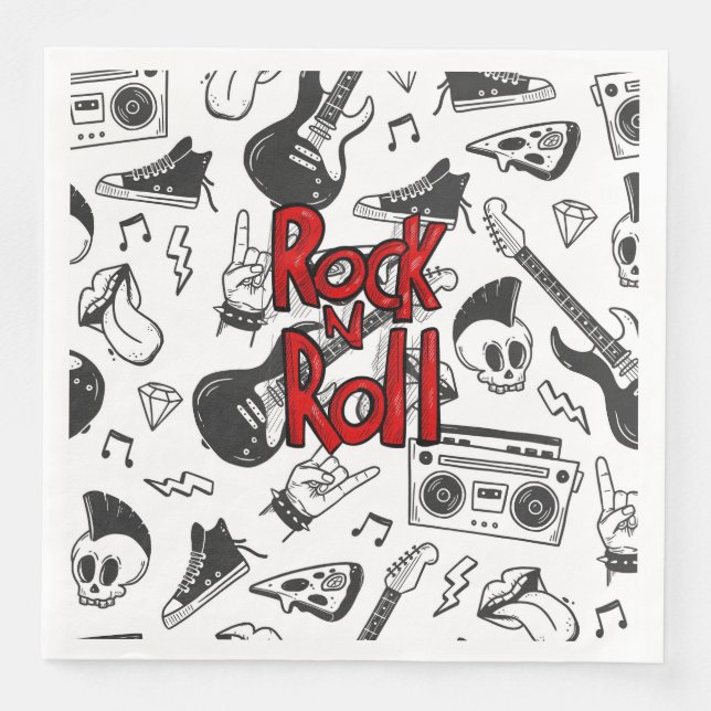 Guardanapo De Papel De Jantar Rock N Roll (Frente)