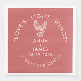 Guardanapo De Papel De Jantar Romeu e Julieta, Elegante Minimalista do Casamento