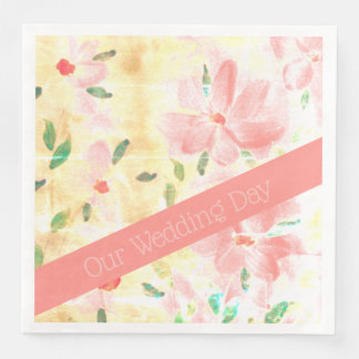 Guardanapo De Papel De Jantar Rosa Com Coral