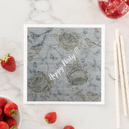 Guardanapo De Papel De Jantar Rosa Floral Vintage Moderna Luxo