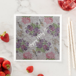 Guardanapo De Papel De Jantar Rosa Floral Vintage Moderno Luxo