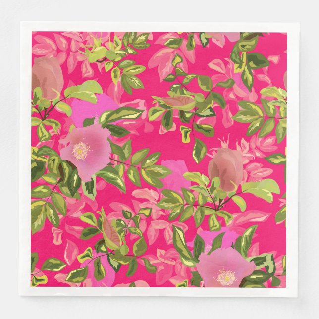 Guardanapo De Papel De Jantar Rosa rosa rosa, quadril rosa (Frente)