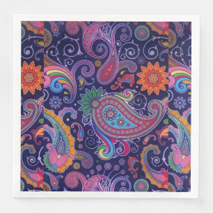 Guardanapo De Papel De Jantar Rosa roxo de Paisley