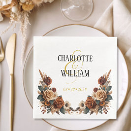 Guardanapo De Papel De Jantar Rustic Floral Wedding