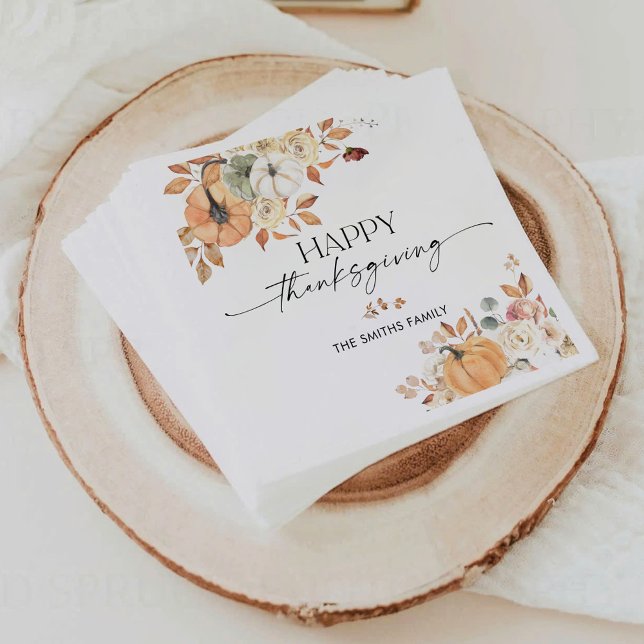 Guardanapo De Papel De Jantar Rustic Pumpkins Thanksgiving Dinner Paper Napkin (Criador carregado)