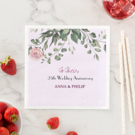 Guardanapo De Papel De Jantar Rustic Wedding Napkins floral rosa, azul empoeirad