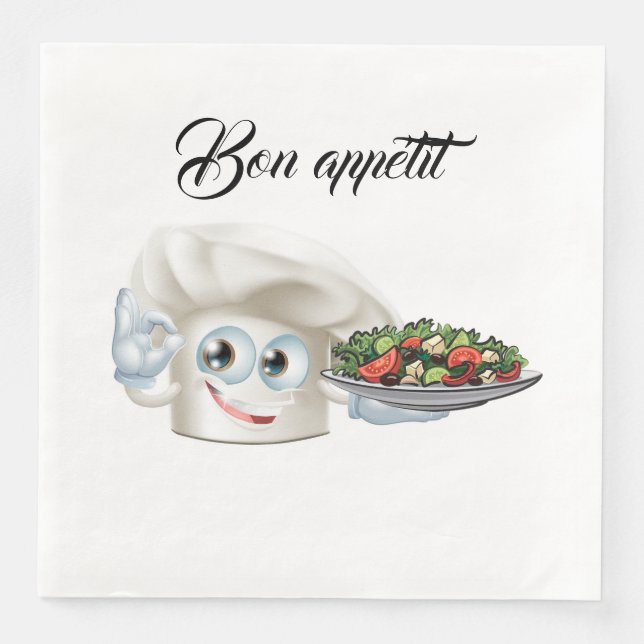 Guardanapo De Papel De Jantar Salada de Chef (Frente)