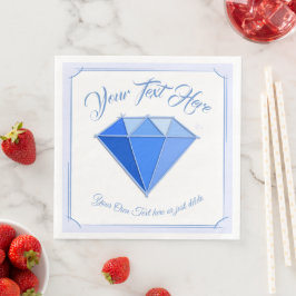 Guardanapo De Papel De Jantar Sapphire Gemstone. Jóias. 45 Aniversário de Casame