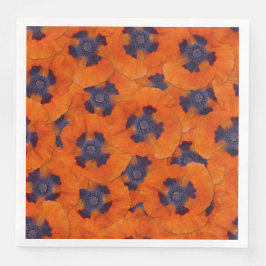 Guardanapo De Papel De Jantar Scarlet Orange Poppy Sem Costura