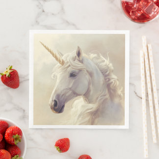 Guardanapo De Papel De Jantar Servetten met Witte Unicorn Sparkle