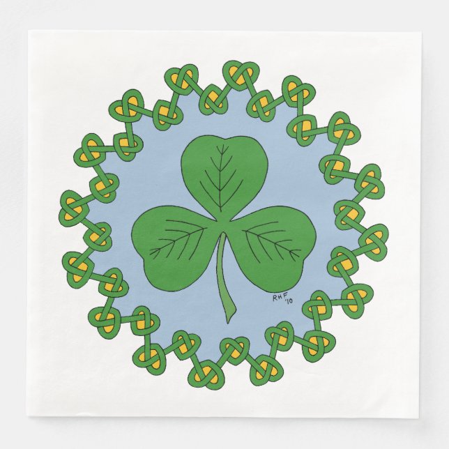 Guardanapo De Papel De Jantar Shamrock and Knotwork (Frente)