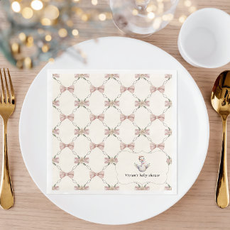 Guardanapo De Papel De Jantar Silly Goose Preppy Bow Baby Shower