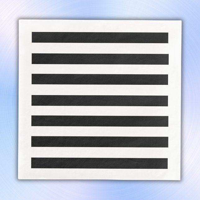 Guardanapo De Papel De Jantar Simples Black and White Stripes | (Criador carregado)
