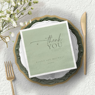 Guardanapo De Papel De Jantar Simplesmente Casamento Chic Obrigado Sage/Moss ID1