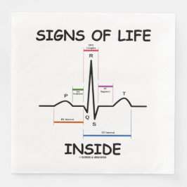 Guardanapo De Papel De Jantar Sinais de vida Humor com batimento cardíaco médico