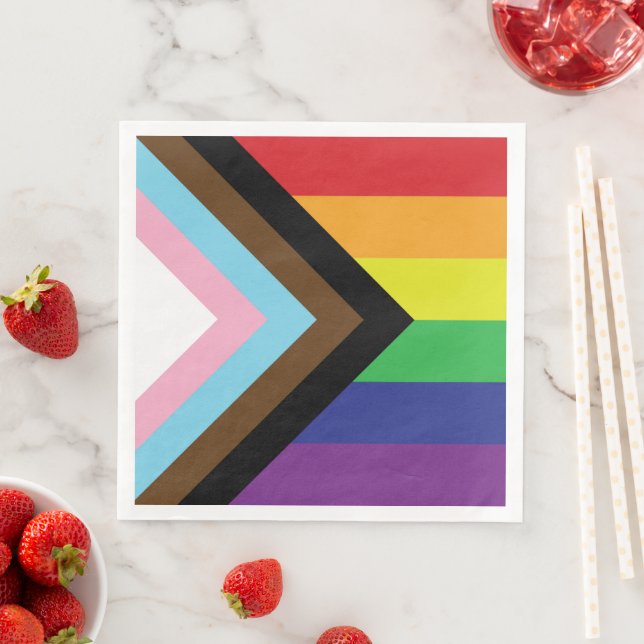 Guardanapo De Papel De Jantar Sinalizador LGBTQIA Progressivo (Insitu)