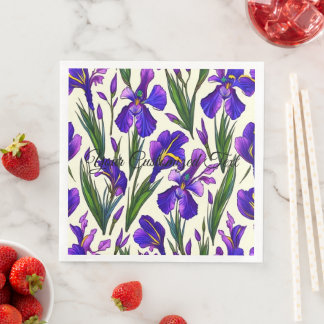 Guardanapo De Papel De Jantar Sinfonia de Jardim: Padrão Floral de Iris